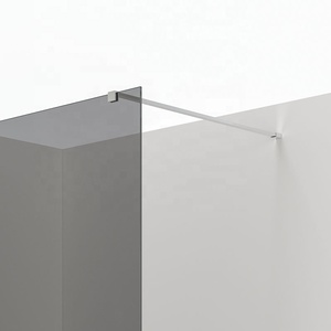 Profil mural en aluminium pour salle <span class=keywords><strong>de</strong></span> bain <span class=keywords><strong>de</strong></span> style européen moderne écran <span class=keywords><strong>de</strong></span> <span class=keywords><strong>douche</strong></span> en verre gris avec porte-serviettes - Product Image 3