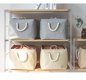 Gris et <span class=keywords><strong>Blanc</strong></span> Paniers À Linge Paniers pour Salle De Bain Placard Buanderie et Bacs De Rangement - Product Image 1