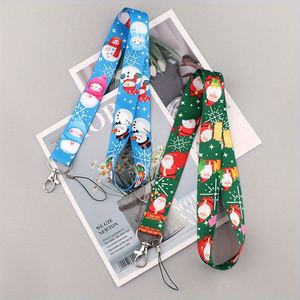 Cordón para Teléfono con Diseño de Muñeco de Nieve Navideño 2024, Soporte de Poliéster con Correas para el Cuello de Santa Claus, para Estudiantes y Tarjetas de Autobús - Product Image 2