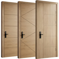 Portes intérieures italiennes en bois massif pour chambre à coucher, portes en bois de noyer pour la maison, style minimaliste