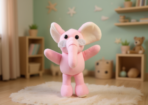 Elefante rosa de peluche colgante de 14 cm, juguete de peluche suave para bebés de 0 a 24 meses, unisex - Product Image 2