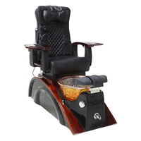 Fauteuil de pieds électrique pour pédicure, siège de luxe personnalisé en cuir véritable, Design de sortie d'eau automatique, haut de gamme, Salon de beauté en cristal européen