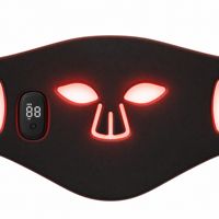 Masque de luminothérapie rouge en silicone EYCO, masque de luminothérapie infrarouge LED sans fil pour le visage