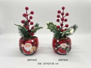 Pot de <span class=keywords><strong>Plantes</strong></span> <span class=keywords><strong>Artificielles</strong></span> Père Noël Bonhomme de Neige Moto Pots de Succulentes Petit Pot de Fleurs de Noël <span class=keywords><strong>pour</strong></span> la Maison - Product Image 4