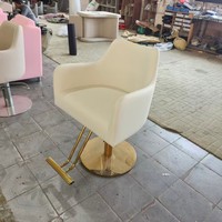Fauteuil de Barbier Hydraulique Noir Moderne, Chaise de Coiffure Confortable en Cuir PU avec Repose-Pieds pour Salon de Coiffure