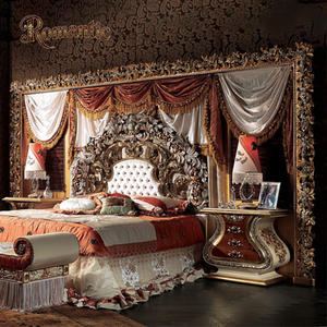 Lit King Size de Luxe de Style Art <span class=keywords><strong>Royal</strong></span> Français, Mobilier Complet pour Chambre à Coucher, Vente Directe Usine, Haute Qualité, Élégant - Product Image 1