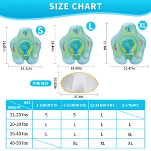 Inflatable Baby Swim Ring Swimbobo Factory OEM New Upgrade Inflatable Swimming Baby Float With Canopy Kids Swimming Waist Trainer Swim Ring Baby Float