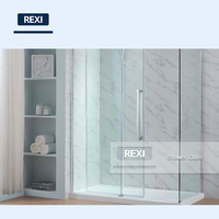 Style ouvert coulissant en verre sans cadre certifié CE de 8mm 10mm 12mm pour des salles de douche d'hôtel ou d'appartement