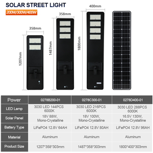 ALLTOP 200W 300W 400W太阳能路灯户外IP65防水灯控制LiFePO4电池太阳能发光二极管路灯 - Product Image 3