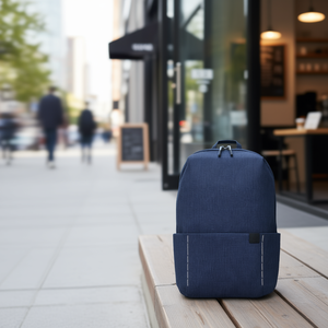 Myrva <b>Mini</b> Workshop <b>Backpack</b> Navy Blue Canvas Lightweight Laptop Compartment Unisex <b>Backpack</b> - Product Image 2