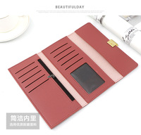 Dompet Wanita Baru dari Bahan PU, Portabel, Warna Solid, Sederhana, Lipat Tiga, untuk Dompet Koin dengan Lapisan Poliester, Dompet Blok