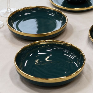 <span class=keywords><strong>Assiette</strong></span> à dîner en <span class=keywords><strong>porcelaine</strong></span> <span class=keywords><strong>blanche</strong></span> polie avec bordure <span class=keywords><strong>argent</strong></span>ée pour hôtel, plat rond pour steak, logo personnalisé, fourniture d'usine - Product Image 2