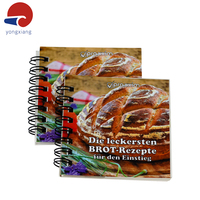 Cahier d'impression polychrome Offre Spéciale personnalisé de stratification brillante double face mini livre de recettes de carte liée par bobine introduction de nourriture