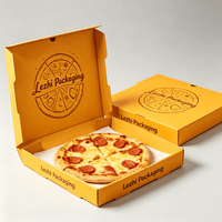 Individuell Bedruckte Umweltfreundliche Faltbare Quadratische Schwarze Pizza-Verpackungsbox mit Logo