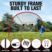 Filet de protection de but de football avec panneau de rebond, grand format 20x10 pieds, filet d'entraînement, 2 cibles, durable, PVC 36 plis, résistant à l'eau et aux UV