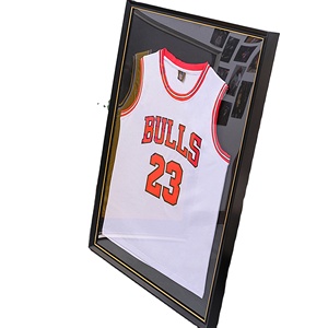 Chất Lượng Cao Rõ Ràng Acrylic 98% UV Bảo Vệ Bóng Chày Bóng Đá Jersey Khung Gỗ Thông Hiển Thị Trường Hợp Cho Trang Trí Nội Thất - Product Image 1