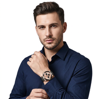 Reloj de Pulsera Cronógrafo Multifuncional de Cuarzo Personalizado al por Mayor, Resistente al Agua, Luminoso, de Acero Inoxidable, a la Moda para Hombre