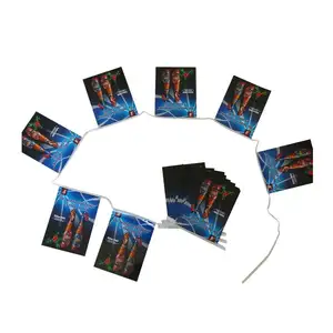 Flags for advertising plastic bunting flags With String Rope warning bunting flags