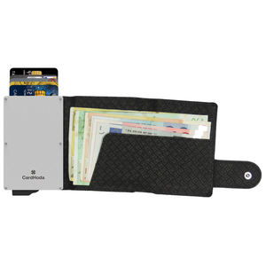 Cartera de Tarjetas Corta de Cuero PU con Expulsión Automática Retro Personalizada, Cierre Abierto, Forro de Nailon Anti-Robo, Compatible con RFID, Unisex, Grande - Product Image 1