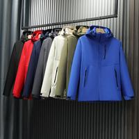 Veste d'hiver unisexe de couleur unie pour l'extérieur, en tissu 75D double trame et double chaîne, doublure en polaire Silver Fox 420g, fermetures éclair entièrement imperméables