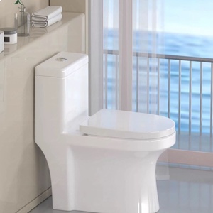 <span class=keywords><strong>WC</strong></span> monobloc en céramique blanche moderne Wayon, chasse d'eau siphonique, double <span class=keywords><strong>bouton</strong></span> pour salle de bain d'hôtel - Product Image 4