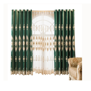 Ready Made stile Europeo <span class=keywords><strong>verde</strong></span> di <span class=keywords><strong>velluto</strong></span> di lusso camera da letto di casa soggiorno <span class=keywords><strong>tende</strong></span> camera - Product Image 1