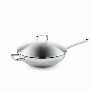 <span class=keywords><strong>Wok</strong></span> aço inoxidável multifuncional premium, aço inoxidável sem revestimento, 3 camadas, engrossado - Product Image 1