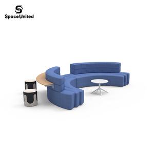 स्पेसएकीकृत आधुनिक घुमावदार शैली ठोस लकड़ी फ्रेम सार्वजनिक क्षेत्र लाउंज क्षेत्र मॉड्यूलर टिकाऊ सोफा - Product Image 4