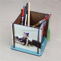 Artisanat en bois personnalisé de décoration de maison pour Photo cadeau imprimable MDF blancs boîtes blanches Sublimation Pot de fleur