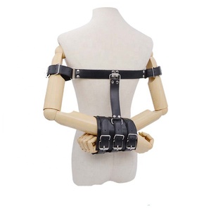 <span class=keywords><strong>BDSM</strong></span> <span class=keywords><strong>Bondage</strong></span> Leder Rücken Handschellen Set Sklaven gebündelt Feste Haltung Adult Games Sexspielzeug - Product Image 1