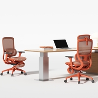 Chaise de bureau ergonomique pivotante multicolore moderne avec repose-pieds, design respirant, accoudoirs 3D réglables et soutien lombaire