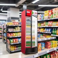 Équipement de réfrigération, armoire vitrée verticale, réfrigérateur à boissons écoénergétique, refroidissement par compression