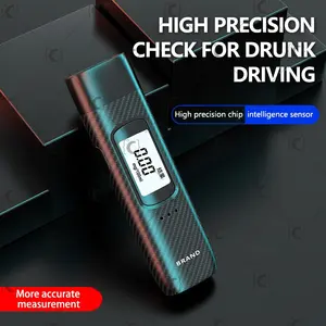 2024 New Zinc Alloy Portable Alcohol Tester Blowing Voice Announcement Car Alcohol Detector Alcohol Tester