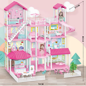 MILI semblant jouer 416 pièces fille princesse jouet accessoires meubles bricolage assemblage grande taille rêve rose <span class=keywords><strong>maison</strong></span> de poupée avec fille poupée - Product Image 4