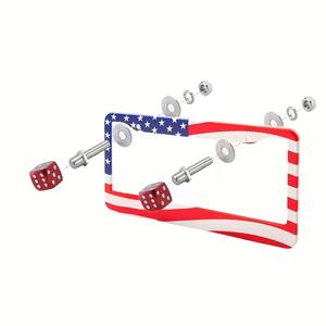 4 vis décoratives multicolores M8*4 pour plaques d'immatriculation, en alliage d'aluminium, pour décorations de plaques d'immatriculation - Product Image 5