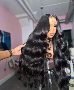 10A ragazza brasiliana un donatore Remy capelli vergini umani parrucca piena del merletto parrucca piena del merletto dei capelli umani dell'onda del corpo di alta qualità - Product Image 1