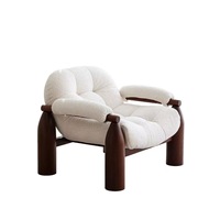 Fauteuil de sieste inclinable en bois massif de style antique, fauteuil simple en tissu de luxe léger et mignon pour la maison, idéal pour les gîtes.