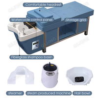 Table de massage de luxe thaïlandaise pour spa capillaire, lit de shampoing avec bac indépendant, lit de coiffure électrique pour spa