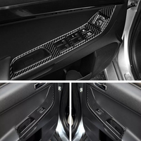 Kit d'accessoires intérieurs de voiture en fibre de carbone ShaSha pour Mitsubishi Lancer 2008-2015, couleur noir/rouge, emballage en boîte
