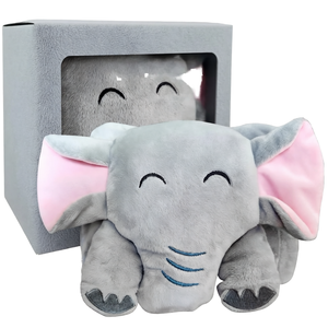 Cuscinetto Termico per Bambini a Forma di Elefante, Terapia Caldo/Freddo, Anticolica, in Peluche, Flessibile, Portatile e Riutilizzabile - Product Image 1