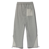 Pantalon homme à taille élastique Pantalon large ample et surdimensionné Pantalon de survêtement épais à boucle française Pantalon baggy jambe droite pour homme