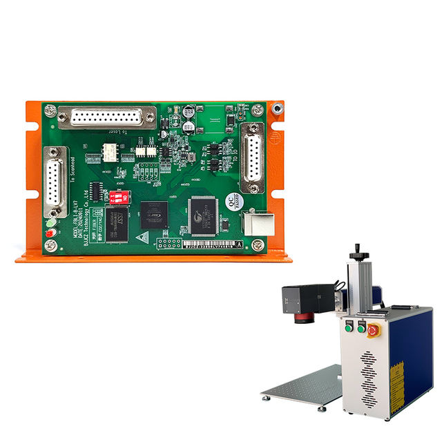 New BJJCZ Fiber CO2 UV Laser Marking Card EZCAD Software FBLI-B-LV7 Rotation Function Control Card Full Range Support