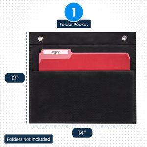 1 Pocket <b>File</b> Pocket Chart Black Durable Wall Hanging <b>Organizer</b> for Classroom Office Home - Product Image 2