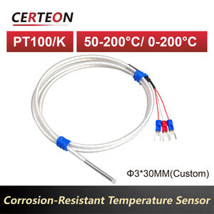 خزان طلاء كهربائي كابل قابل للتعديل 1-5م مقاوم للأحماض والقلويات بطبقة تفلون نوع K <span class=keywords><strong>Pt100</strong></span> مسبار درجة الحرارة - Product Image 2