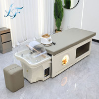 Lit de massage thaïlandais de luxe 2 en 1, lit de spa japonais pour la tête avec bac à shampooing rétractable pour les soins du visage et du cuir chevelu