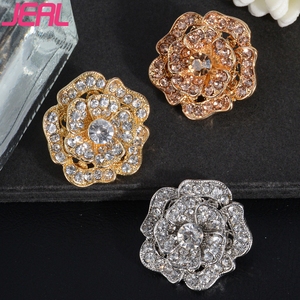 Sang trọng mô hình hoa thủy tinh pha lê Shank nút thủ công Rhinestone trang trí hợp kim kẽm mạ điện công nghệ - Product Image 1