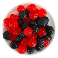 Customization Colorful Sweet Flavor Raspberry Shape Sugar Coated Candy Bulk Halal Gummy Candy