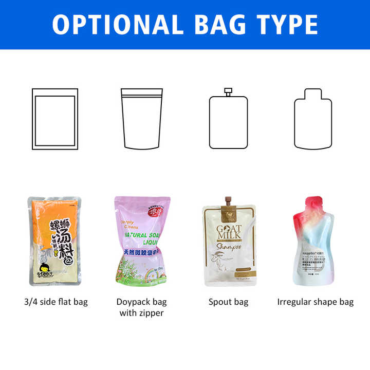 Humanised Design 250ml 500ml Plastic Special-Shaped Bag Doypack Filling Sealing Packing Machine