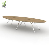 Table de conférence ronde IULTRA moderne en MDF blanc pour 4 personnes avec base sur piédestal, pour bureau et hôtel