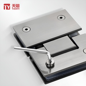 Modern Design Zinc Alloy Precision Casting Clamp for Frameless <b>Shower</b> Enclosure Glass <b>Door</b> Bathroom <b>Hinge</b> with Chamfered Glass - Product Image 3